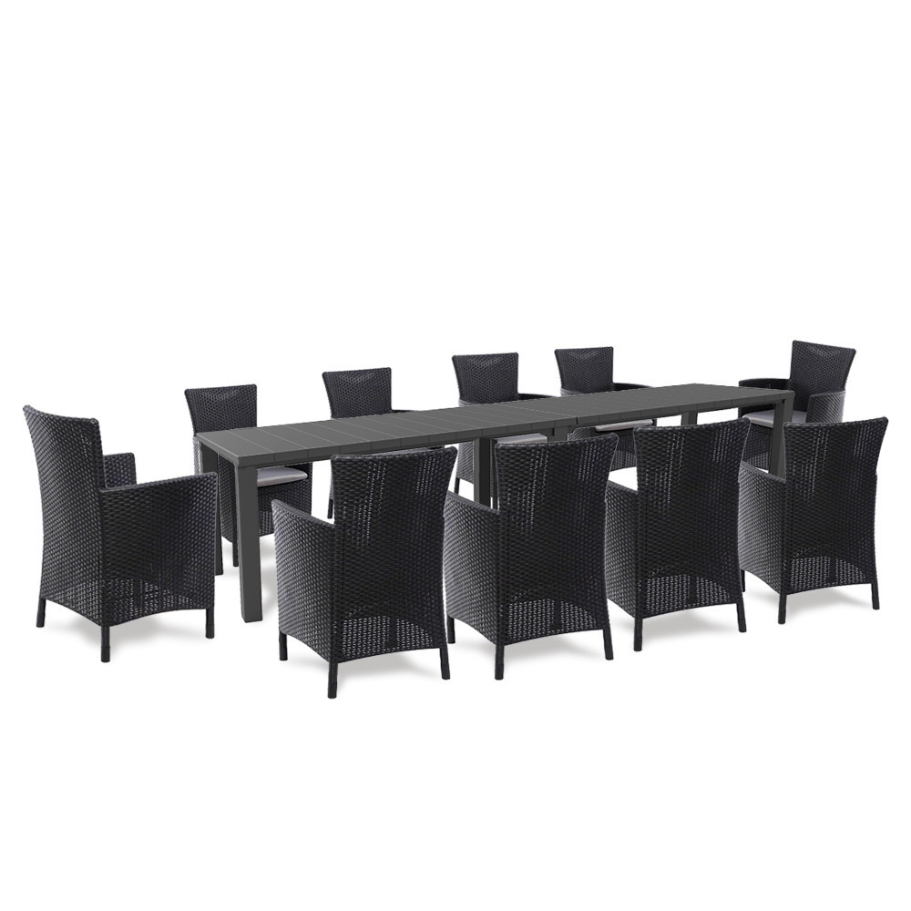 Set mobilier grădină Curver Juowa 10 locuri, masă modulară, grafit