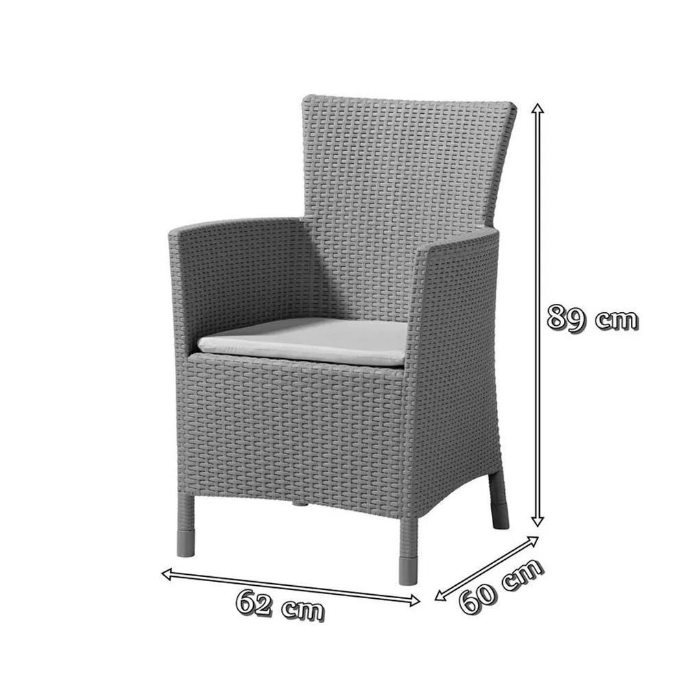 Set mobilier grădină Curver Juowa 10 locuri, masă modulară, grafit