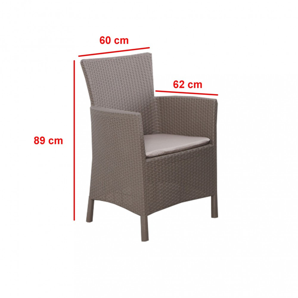 Set mobilier grădină Curver Iowa 4+1 cu masă reglabilă, cappuccino