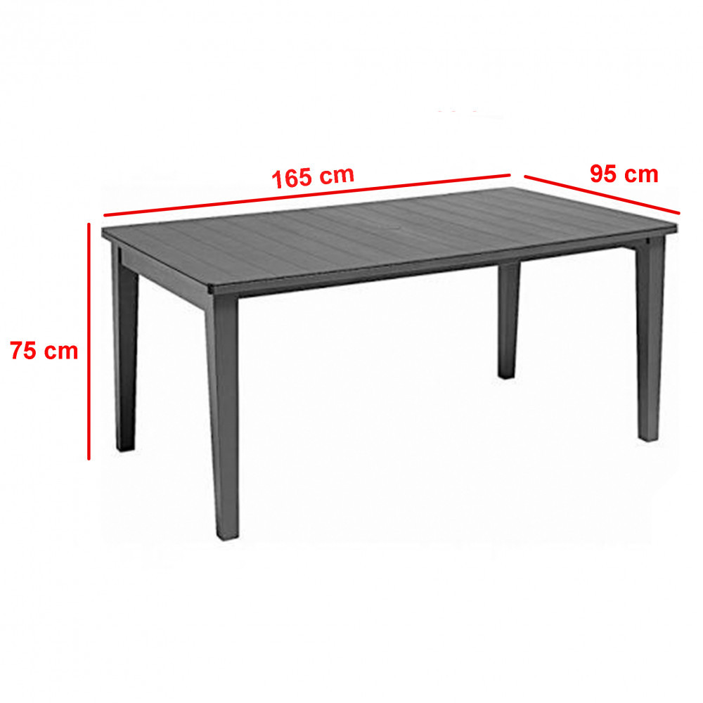 Set mobilier de grădină Curver Fueva 4+1, grafit, masă + 4 scaune