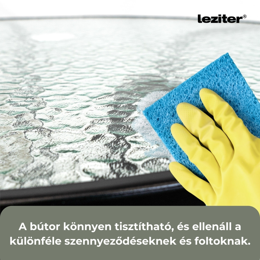 Set mobilier de grădină Leziter Lund 4+1 negru, masă cu sticlă securizată