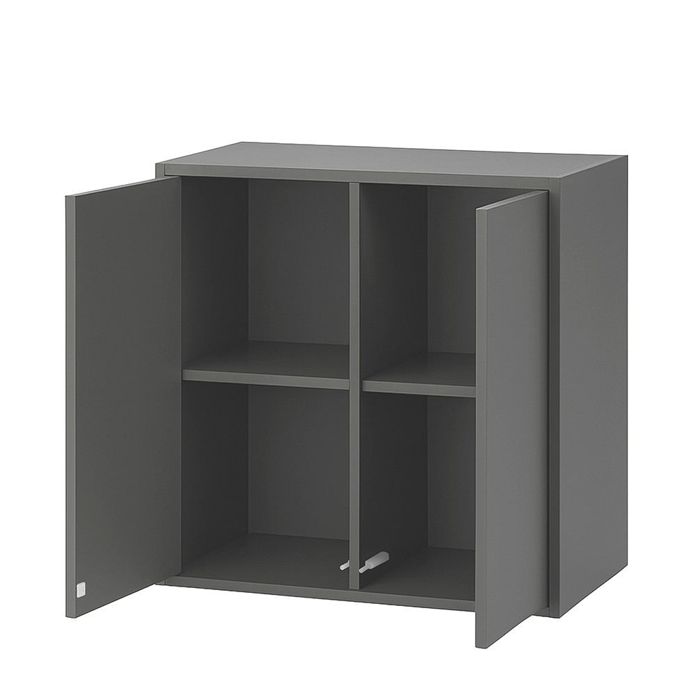 Dulap de perete Leziter Boxie cu 2 uși, 80x80x37 cm, antracit