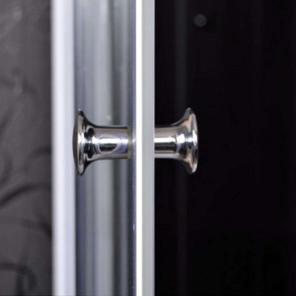 Cabină de duș pătrată Leziter Polo Black II neagră, cu perete posterior și cadită, 80x80x195 cm