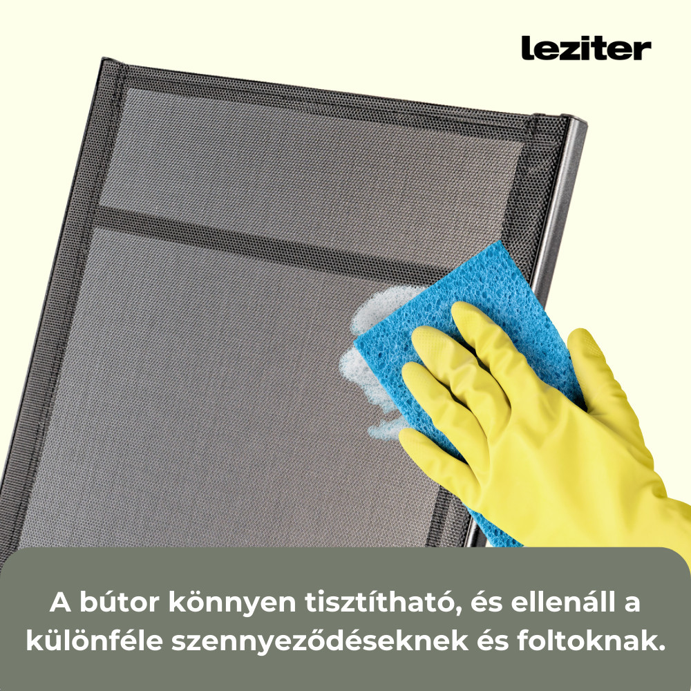 Set mobilier de grădină Leziter Tessa 4+1, masă cu sticlă și 4 scaune negre