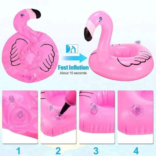 Set 10 suporturi plutitoare pentru băuturi Leziter Floatmate, gonflabile, cu pompă