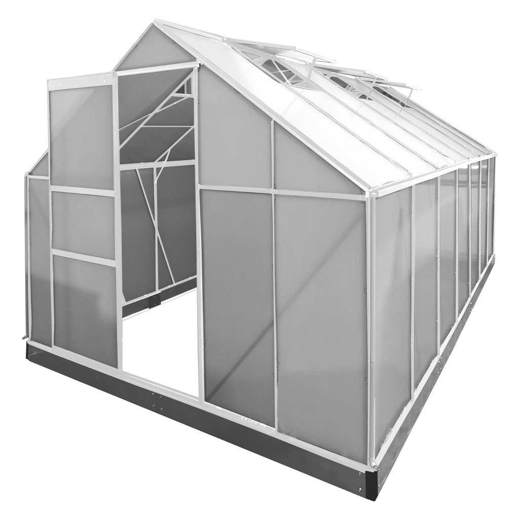 Seră de grădină Mirpol din policarbonat 4 mm, 2,5 x 4,3 m, aluminiu/oțel