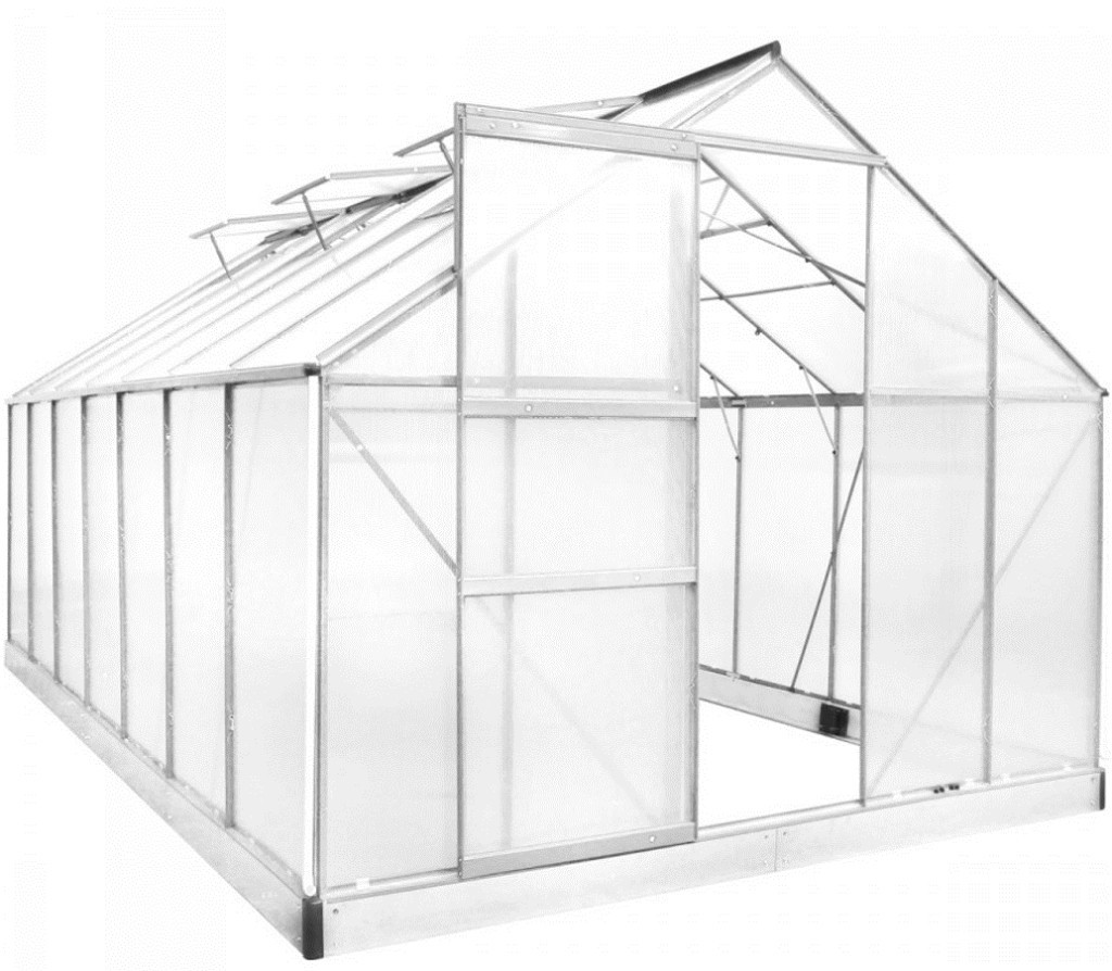 Seră de grădină Mirpol din policarbonat 4 mm, 2,5 x 4,3 m, aluminiu/oțel