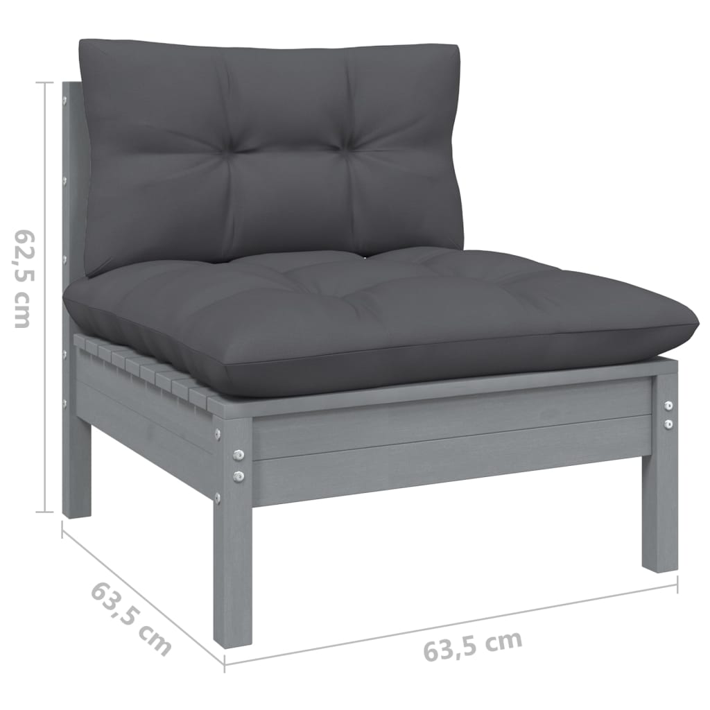 Set mobilier grădină cu perne antracit, 6 piese, lemn masiv pin GartenMobel Dekor