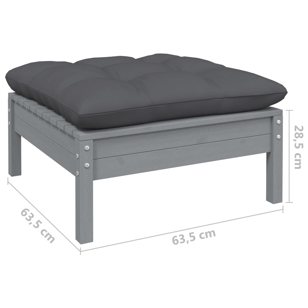 Set mobilier grădină cu perne antracit, 6 piese, lemn masiv pin GartenMobel Dekor