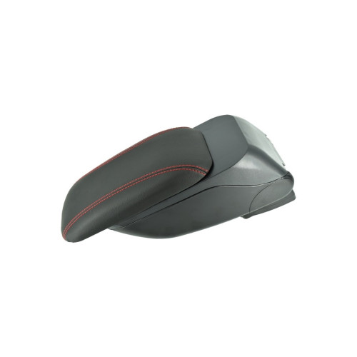 Cotieră auto universală cu bază metalică, negru cu cusătură roșie (48014)