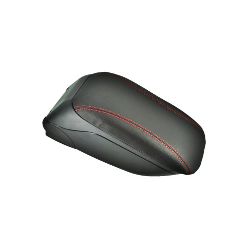 Cotieră auto universală cu bază metalică, negru cu cusătură roșie (48014)