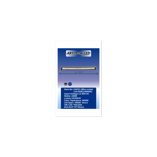 Proiector LED curbat 180W 4D Combo 6000K, 12/24V – CH033