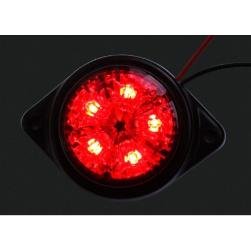 Lampă LED roșie 24V tip 14x66, diametru sticlă 4,5 cm, OEM