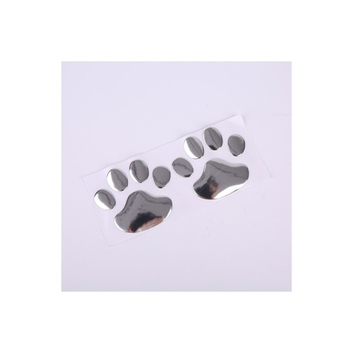 Abțibild 3D cu două lăbuțe argintiu, set 2 bucăți, model DZ-67