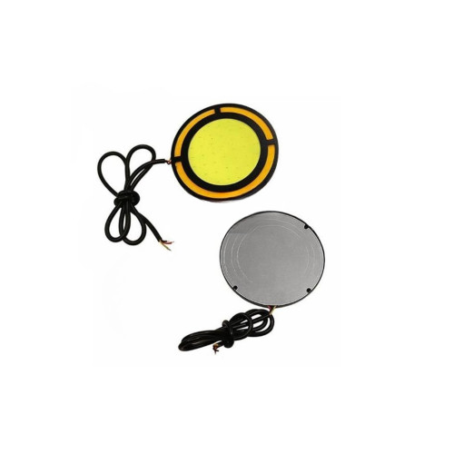 Set lumini de zi LED DRL COB cu semnalizare integrata 12V, Ø 7 cm (A748)