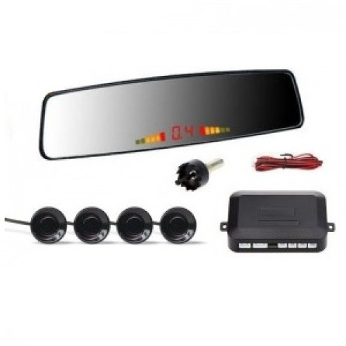 Senzori de parcare cu afișaj în oglindă MLS001, set 4 senzori pentru marșarier