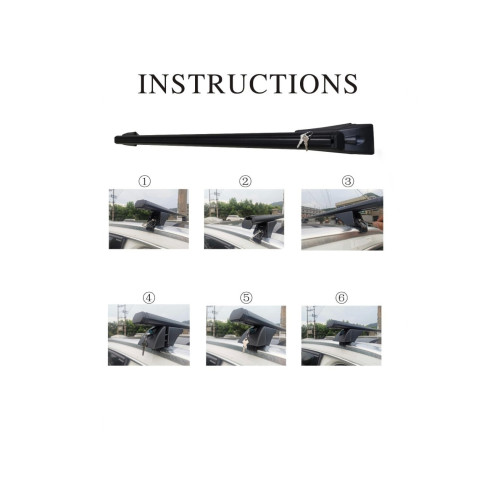 Set bare portbagaj universale din aluminiu 120 cm, cu cheie, pentru bare longitudinale integrate