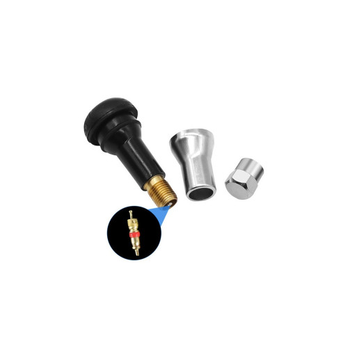 Set 5 capace și îmbrăcăminte valve auto cromate TR414, universale, 14 inch