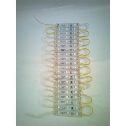 Modul LED 3x SMD 5050 12V, lumina galbena, rezistent la apa, cu adeziv
