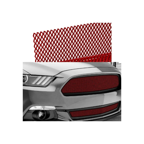 Plasă tuning roșie metalică din aluminiu 100x33 cm pentru grilă auto