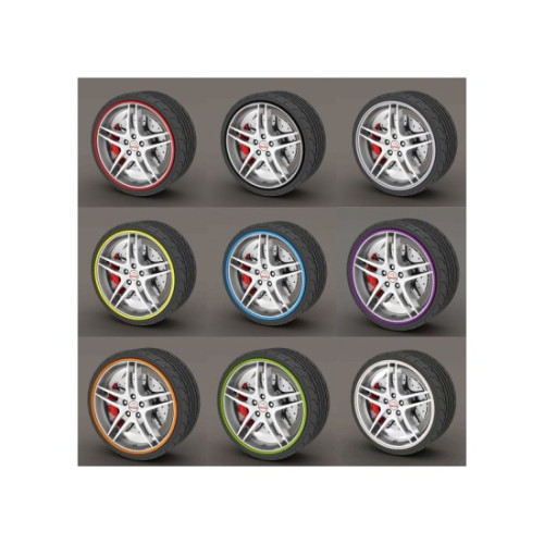 Inele protectie jante auto universale, decorative, multicolor, plastic flexibil
