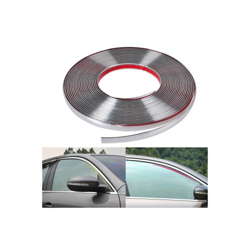 Rola ornament auto nichel/crom autoadeziva 8 mm x 15 m pentru decor