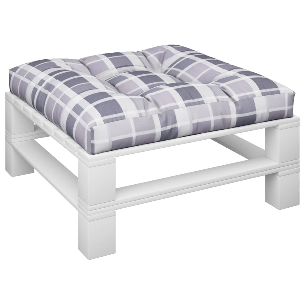 Pernă de paleți, gri carouri, 80x80x12 cm, material textil GartenMobel Dekor