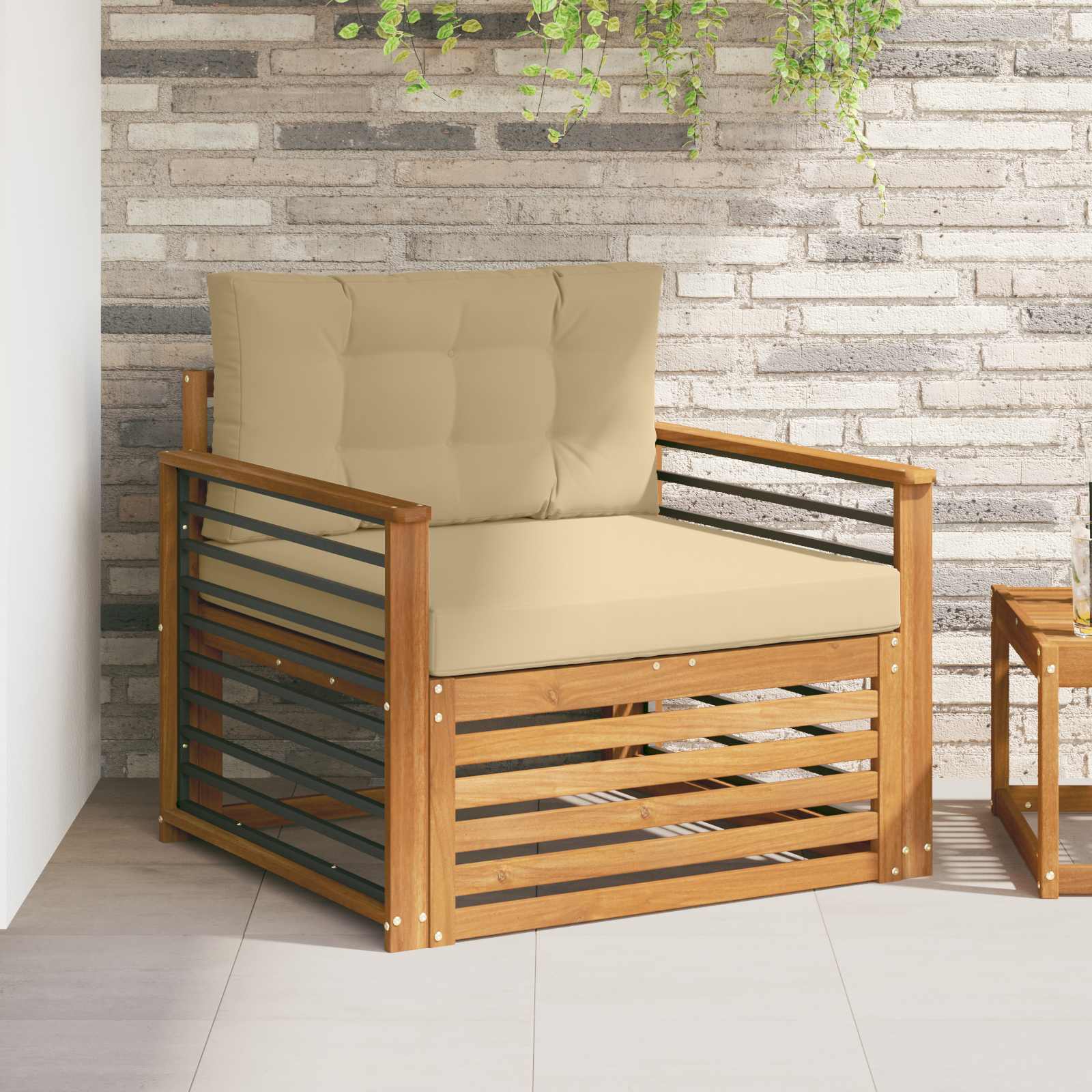 Set de canapele de exterior Lemn de acacia solid și poliester GartenMobel Dekor