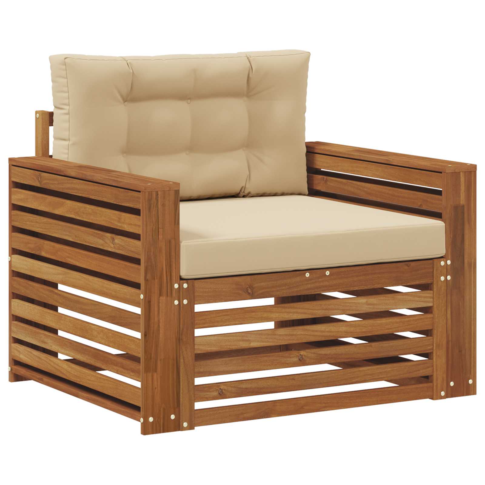 Set de canapele de exterior Lemn de acacia solid și poliester GartenMobel Dekor