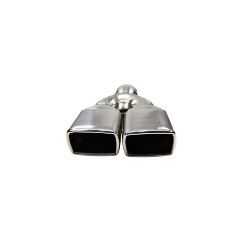 Ornament toba auto din inox premium, dublu, finisaj cromat, 27 cm (H3014)