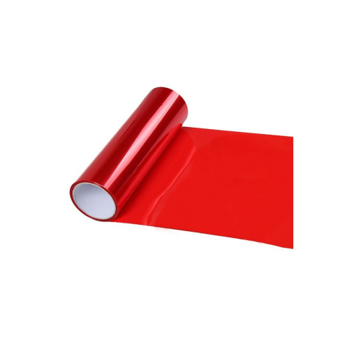 Folie roșie autoadezivă pentru protecție faruri și stopuri, rolă 60 cm x 8 m