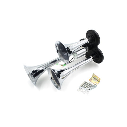 Claxon auto 3 goarne 24V, 150 dB, model CA301 pentru camioane