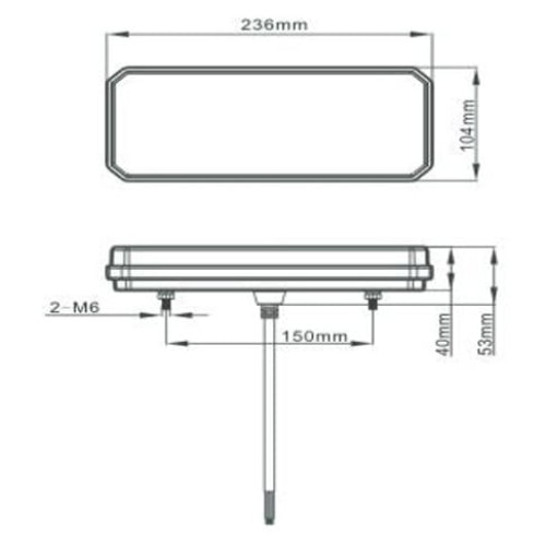 Lampă stop camion LED SL-5015 12-24V cu semnalizare dinamică, IP67