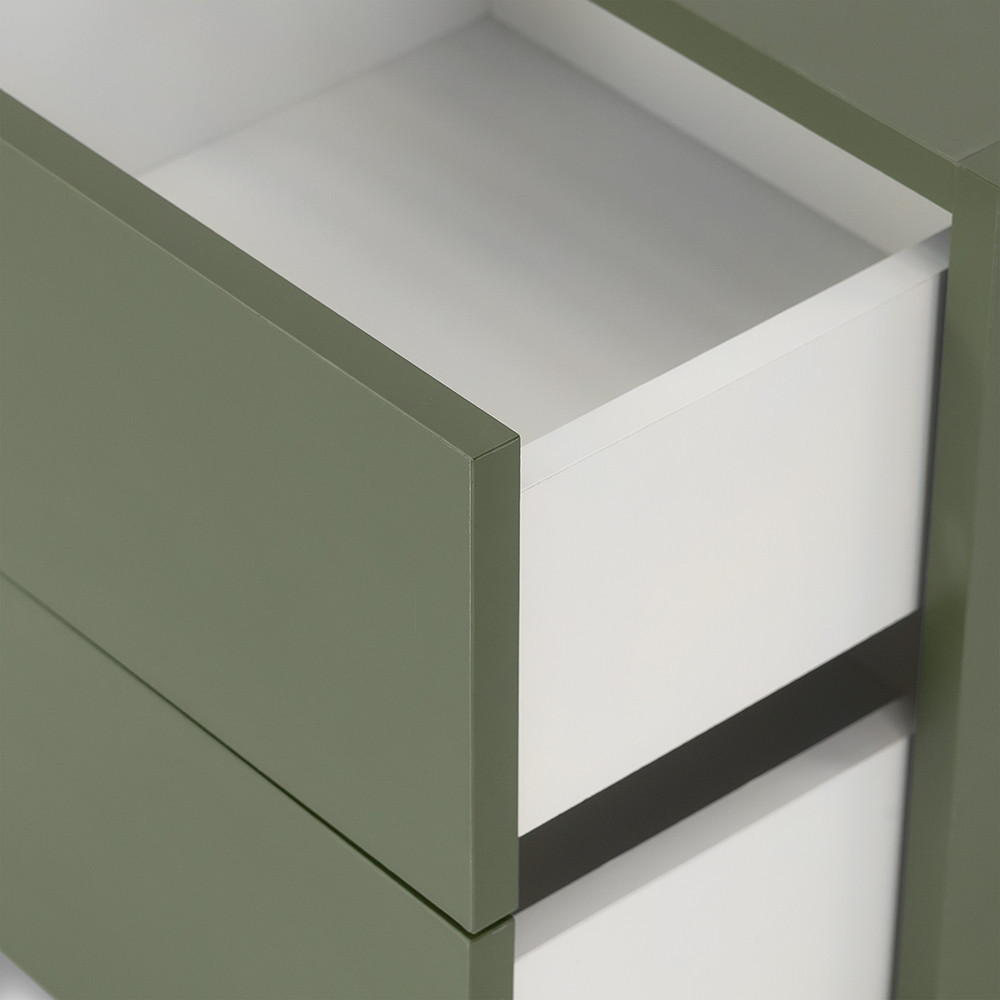 Dulap de perete Leziter Boxie, verde, cu 2 sertare, 40x40x37 cm