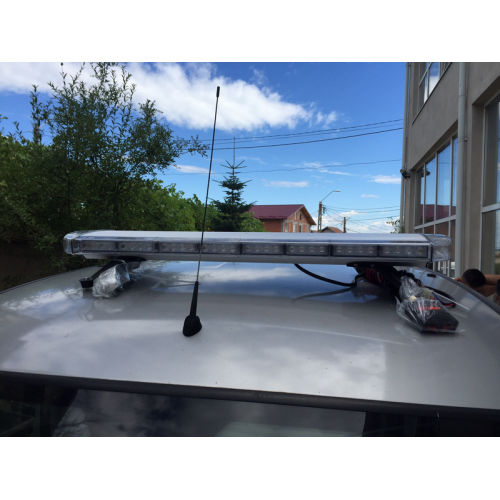 Rampa girofar LED albastru 12/24V, 98 cm, 18 module, cu kit prindere ART24