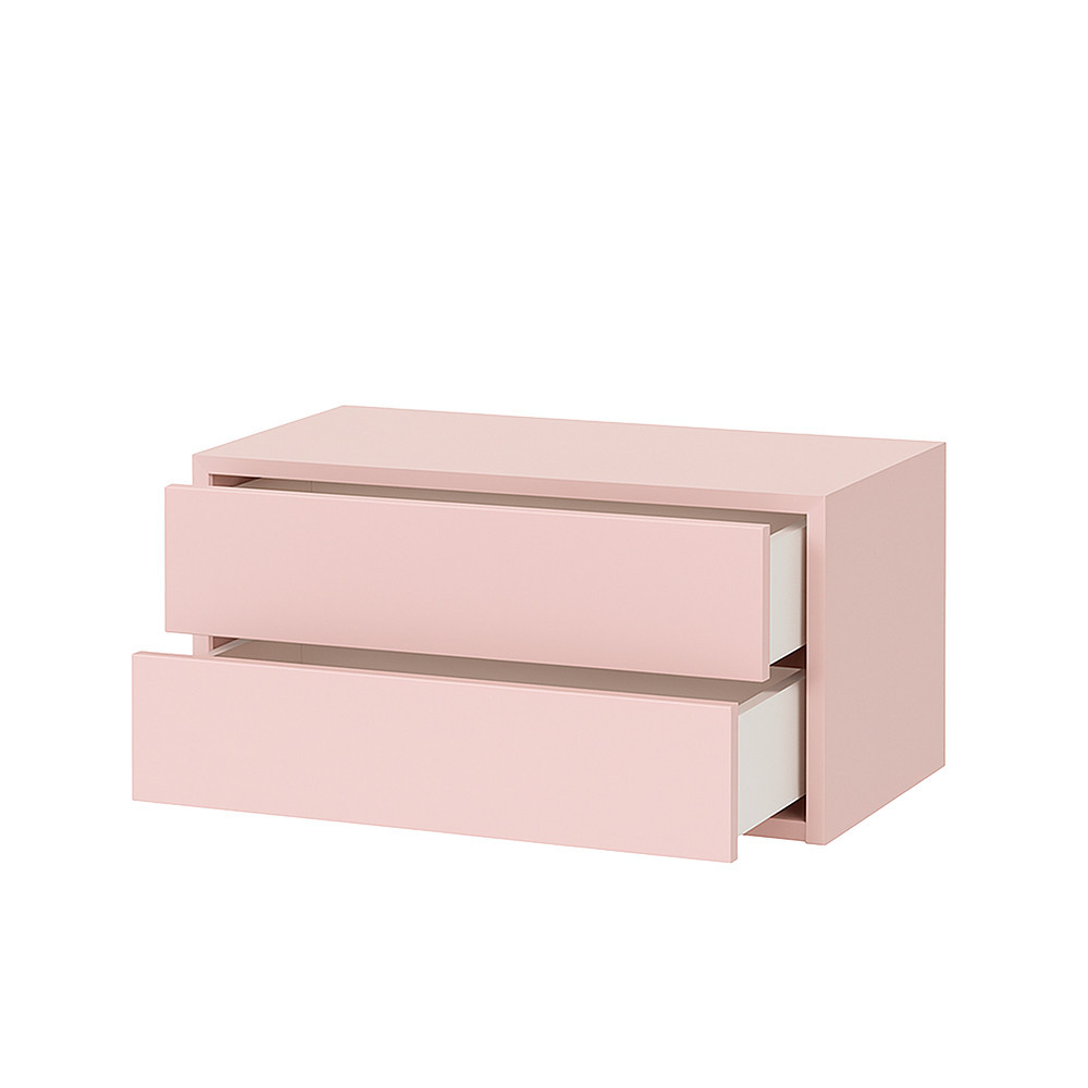 Dulap de perete Leziter Boxie roz cu 2 sertare, 40x80x37 cm
