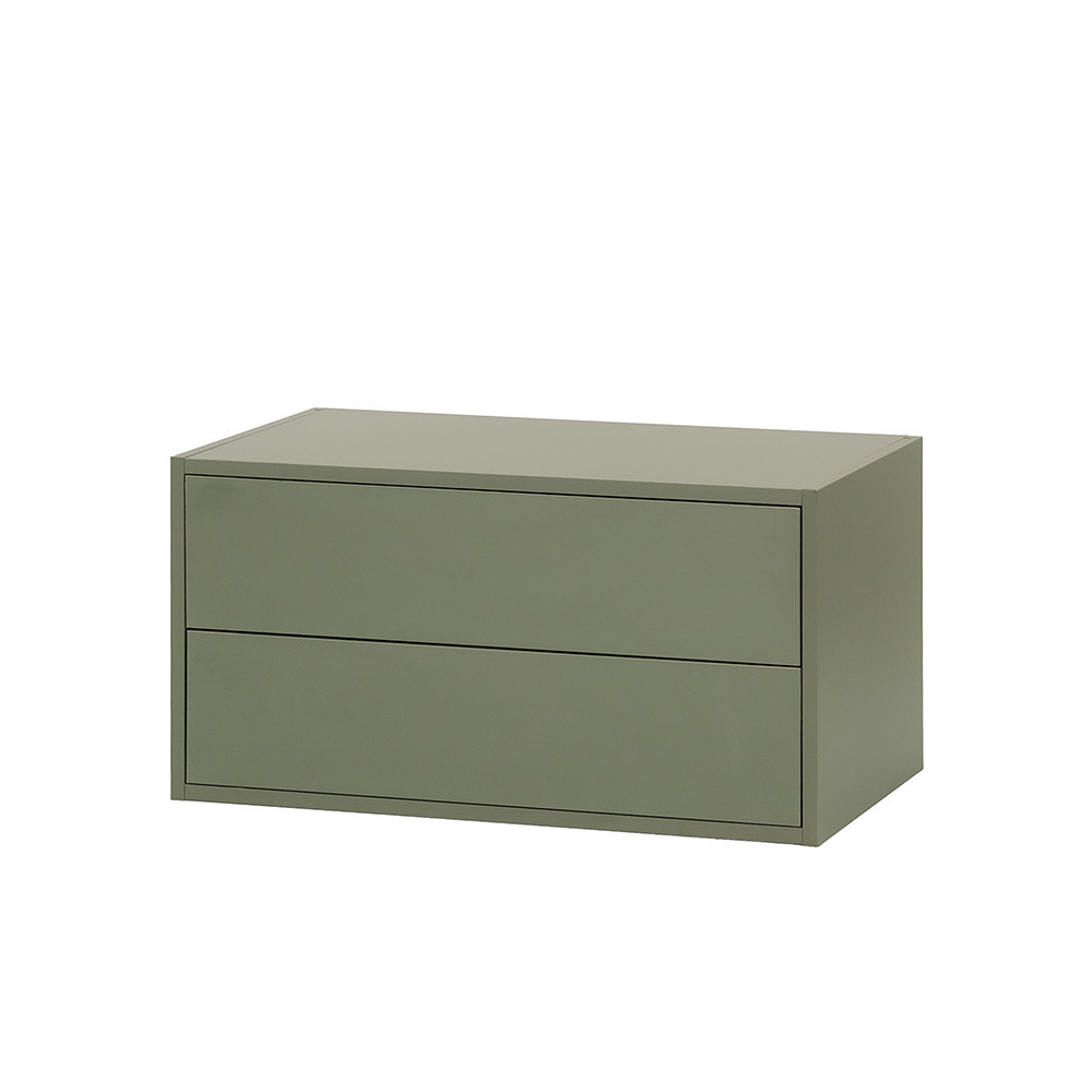 Dulap suspendat Leziter Boxie cu 2 sertare, 40x80x37 cm, verde