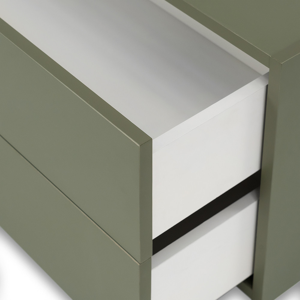 Dulap suspendat Leziter Boxie cu 2 sertare, 40x80x37 cm, verde