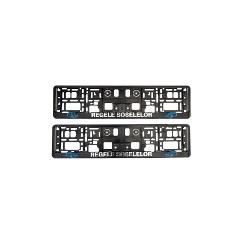Set 2 suporți număr înmatriculare 3D Regele Șoselelor, finisaj cromat