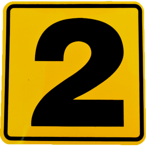 Abțibild autocolant număr 2 pentru uși și cutii poștale, 11,2 x 11,2 cm