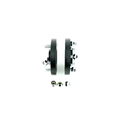 Distanțier jante auto 4x108, 20 mm, 63.3 mm, negru, prindere dublă, cu prezoane