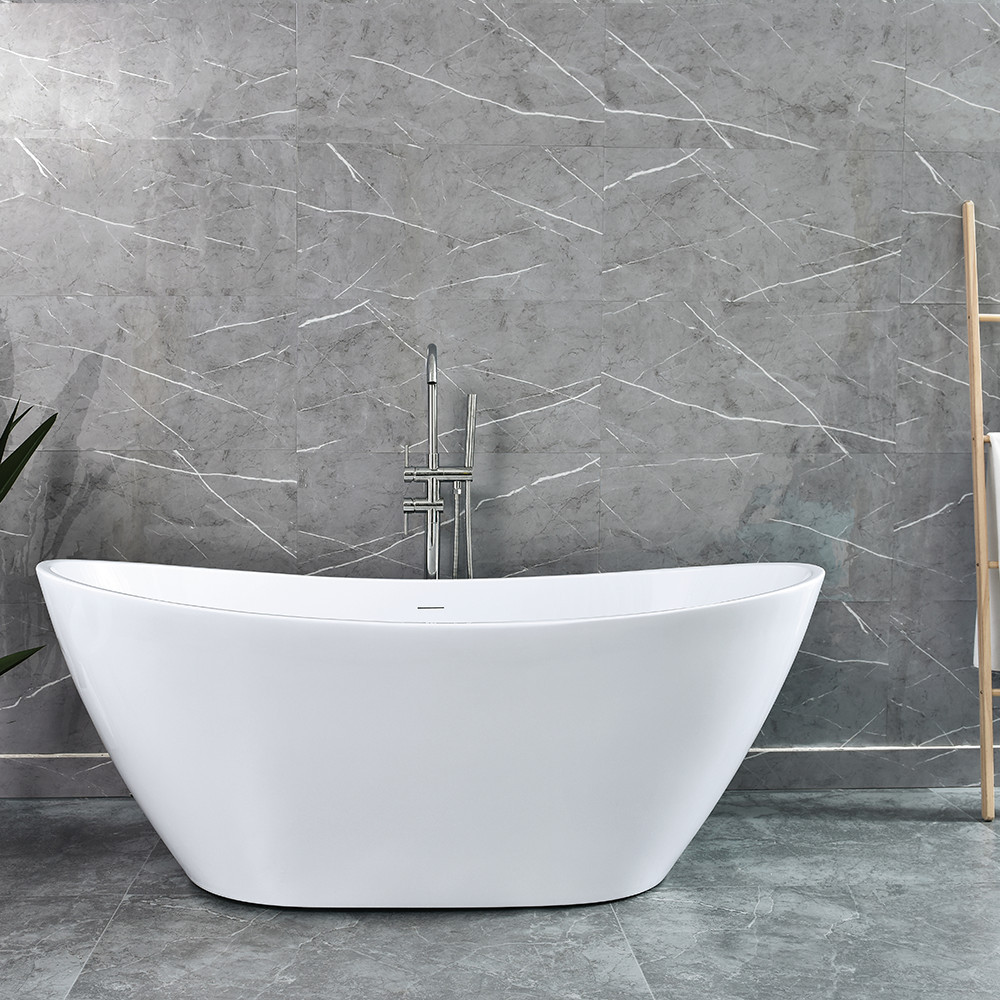 Cadă freestanding Leziter Lago 170x78x67 cm, acril alb, design ergonomic