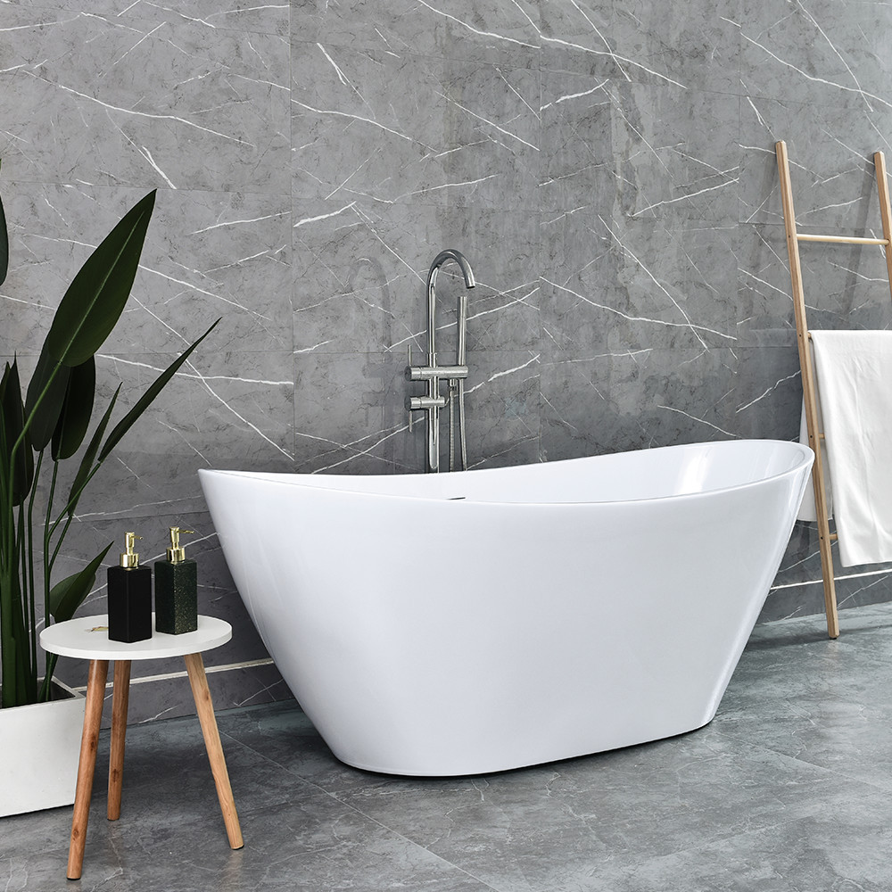 Cadă freestanding Leziter Lago 170x78x67 cm, acril alb, design ergonomic