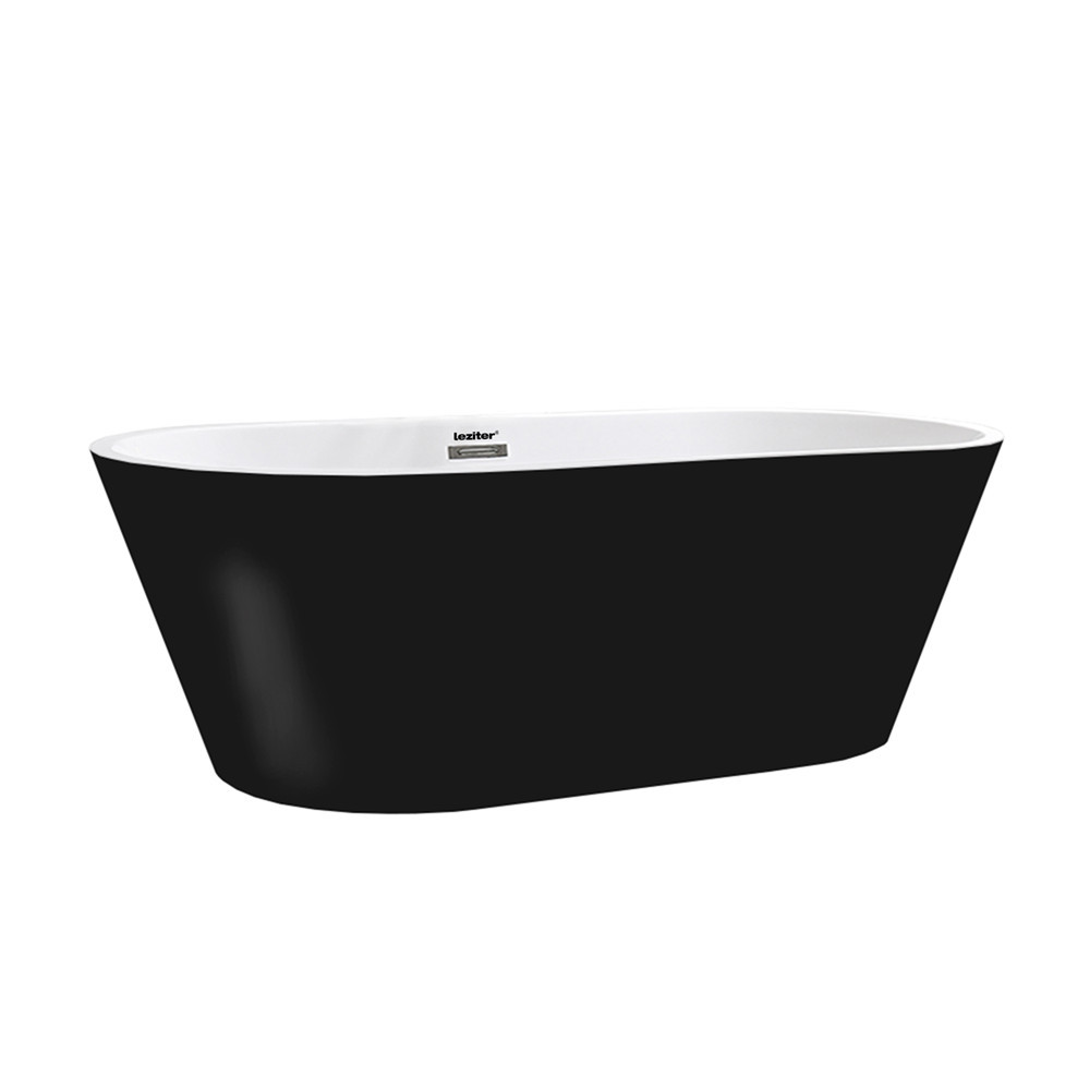 Cadă freestanding Leziter Noa 170x75x56 cm, neagră mată, acril sanitar