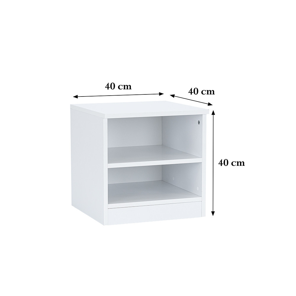 Leziter Miami noptieră deschisă 40x40 cm alb-alb