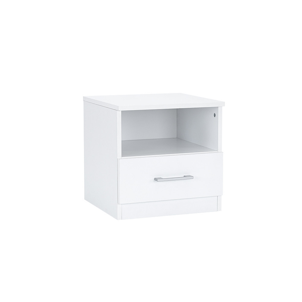 Leziter Nightstand Miami 1 sertar 40x40 cm alb-alb