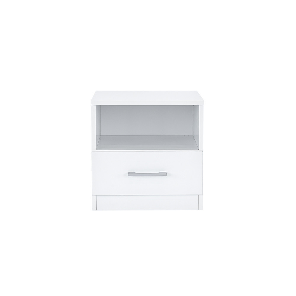 Leziter Nightstand Miami 1 sertar 40x40 cm alb-alb