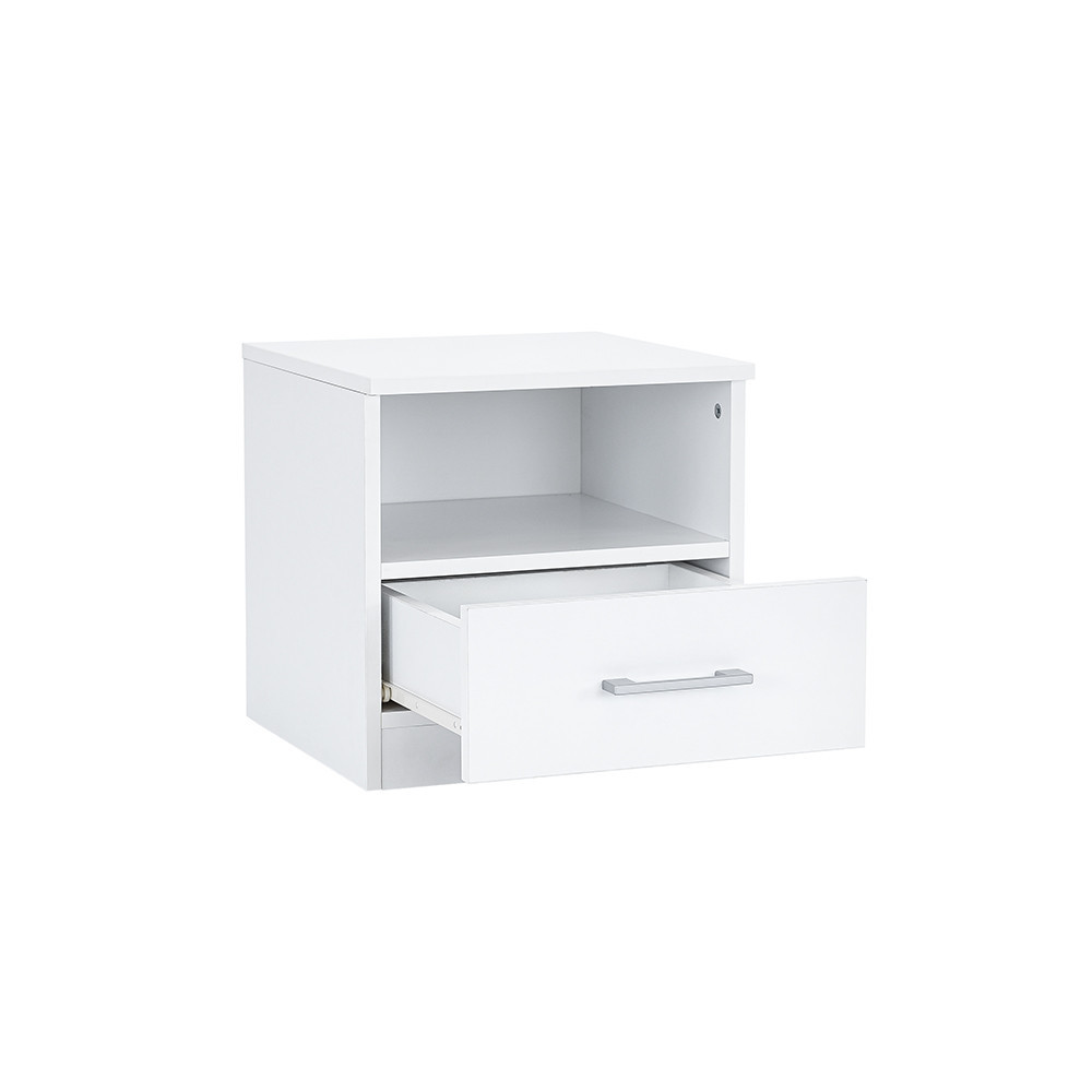 Leziter Nightstand Miami 1 sertar 40x40 cm alb-alb