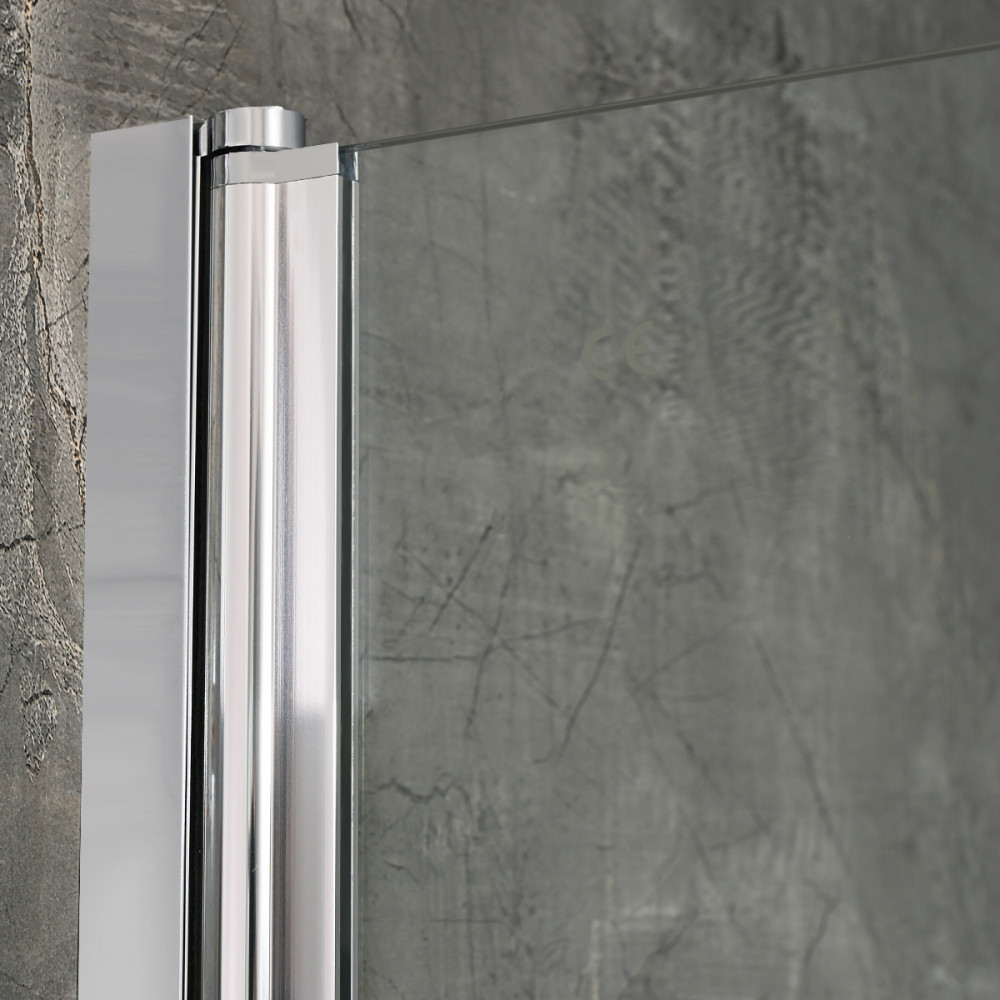 Paravan de baie Leziter Alor 120x140 cm, sticlă securizată 6 mm, profil zinc