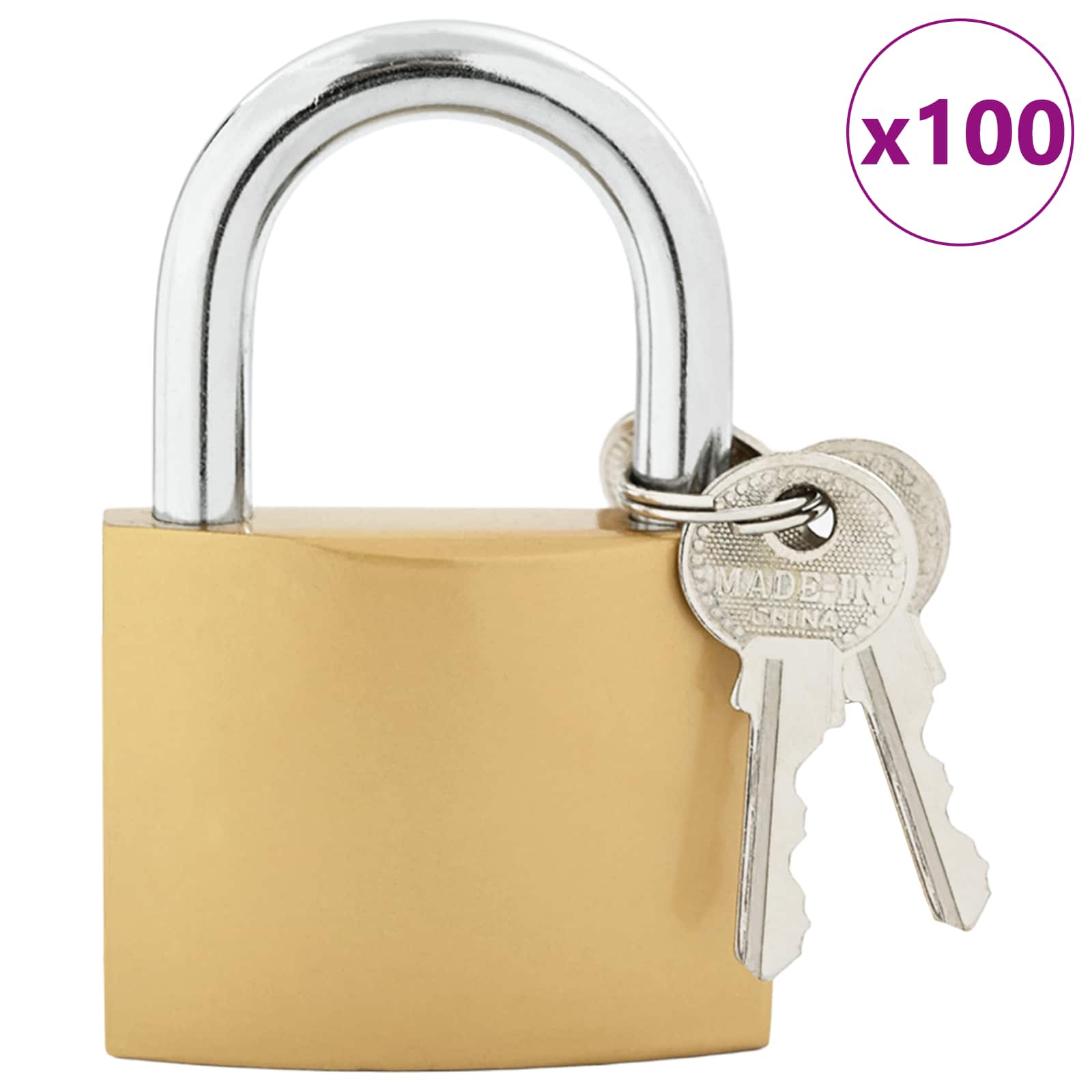 U Lock cu Chei 100 pcs Alamă Fier GartenMobel Dekor
